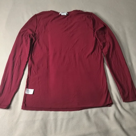 Lacoste Red Long Sleeve V-Neck Shirt - Picture 6 of 8